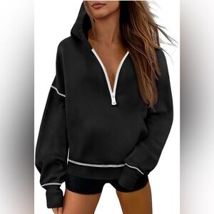 Black Zip-Up Hoodie for Women